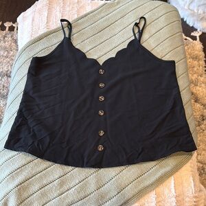 SHEIN Black Buttoned Crop Camisole